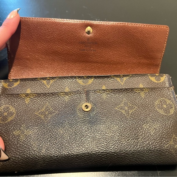 Louis Vuitton Bifold Long Gold Monogram Brown Snap Wallet Authentic Used - Picture 5 of 10